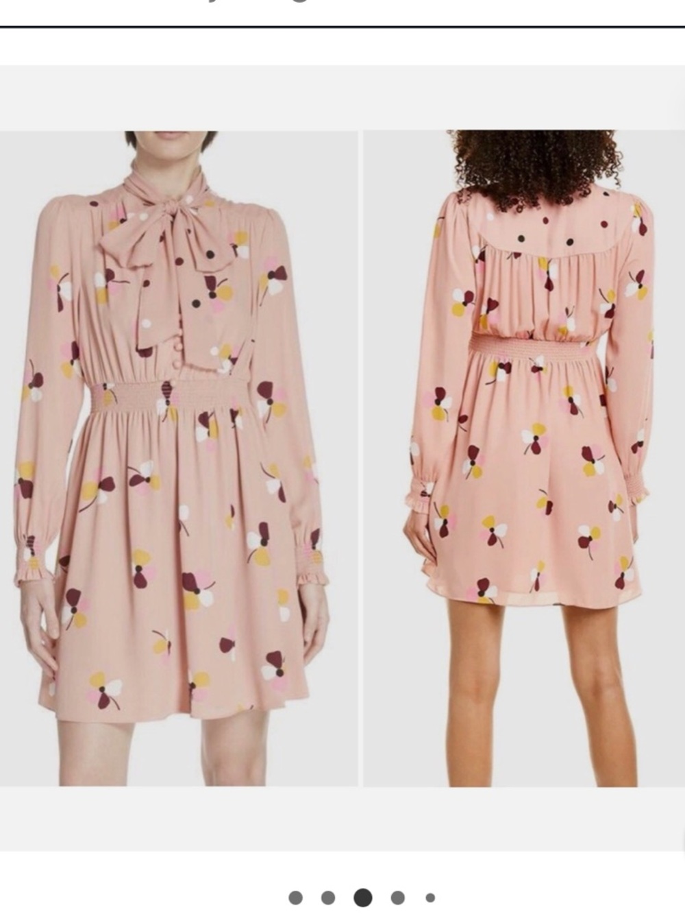 Kate Spade Dusk Buds Floral Tie-Neck Dress Sz Small Like New Quiet Luxury Spring
